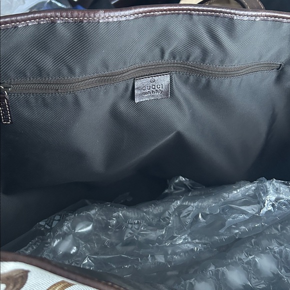 🍒GUCCI🍒 Large Horsebit Canvas/Brown Leather Beach/Shoulder Bag - Picture 17 of 17